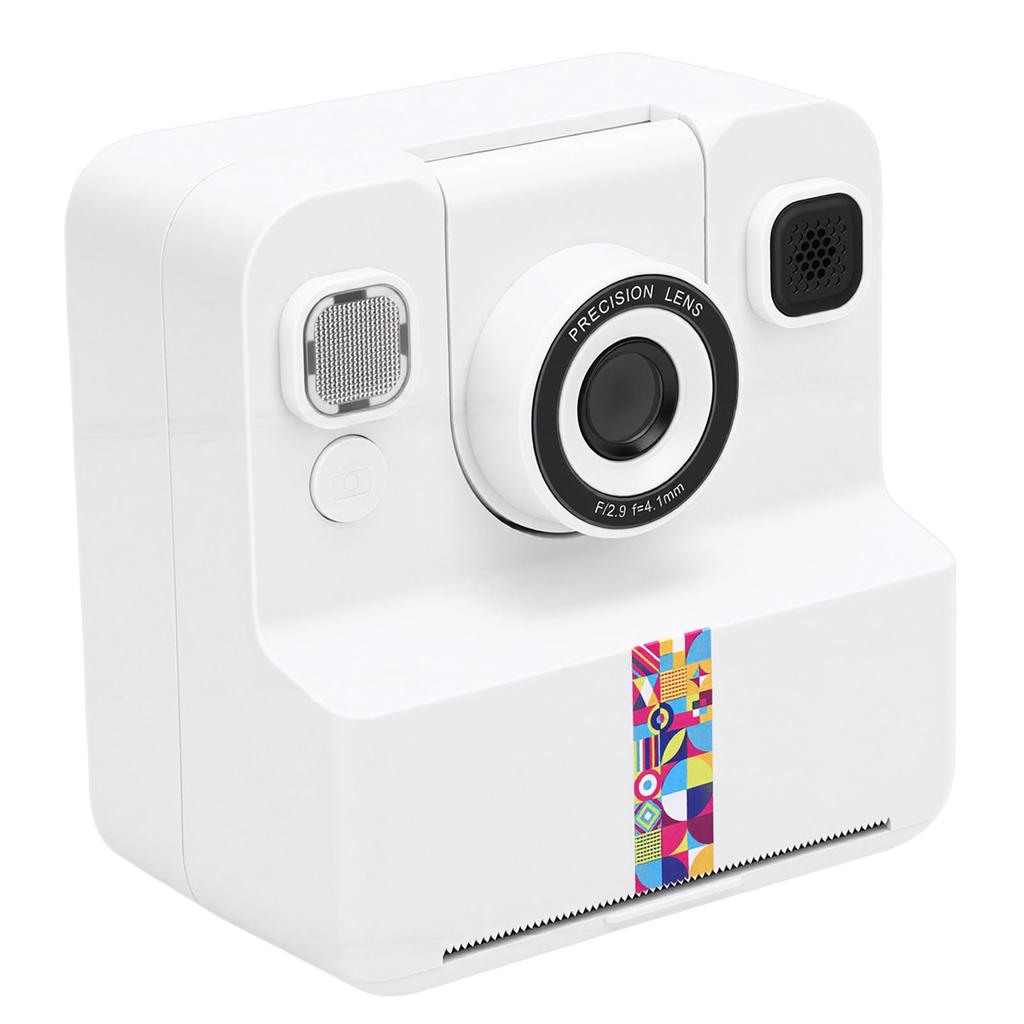   Print Camera White 2.4 Inch Screen 16X Zoom 1080P Digital Camera with Print Paper for Present