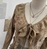 Post-Apocalyptic Style Ruffled Tie-Up Ripped Cardigan, Long-Sleeve Outer Layer
