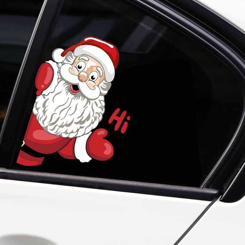 Christmas Decor Elf Peeking Sticker, Car Window Decals Vinyl Waterproof Stickers for Cars Truck SUV Laptop Bumper Car Stickers and Decals (Elf)
