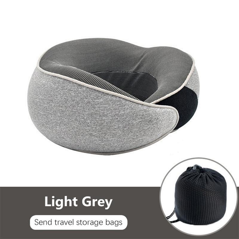 Travel Pillow 100% Pure Memory Foam Travel Neck Pillow with 360º Ergonomic Design U-Shaped Airplane Neck Pillow For Office Car