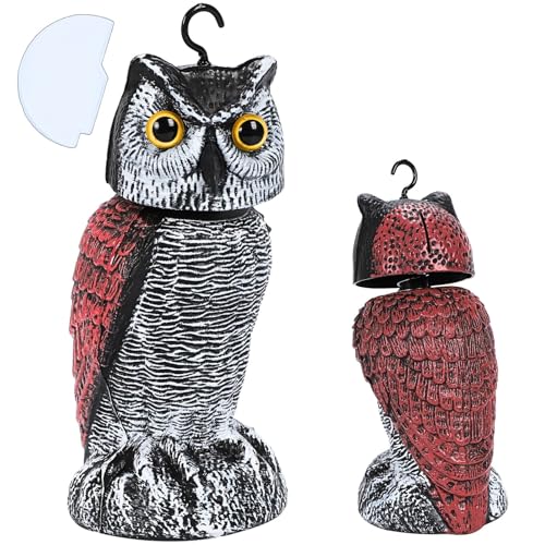 

CHASO Bird Repellent, Owl Design with Hanging Hook, Keeps Crows and Swallows Away, Pigeons, Fields, Balconies, and More