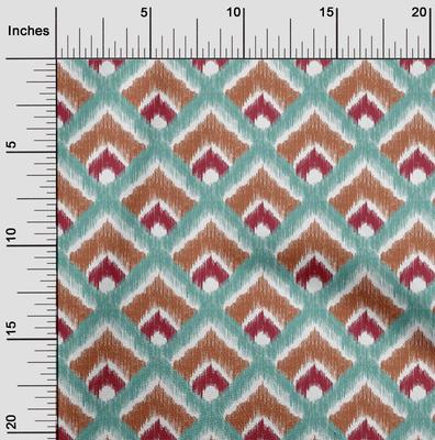Cotton Flex Fabric Argyle Style Ikat Fabric Prints By Yard 40 Inch