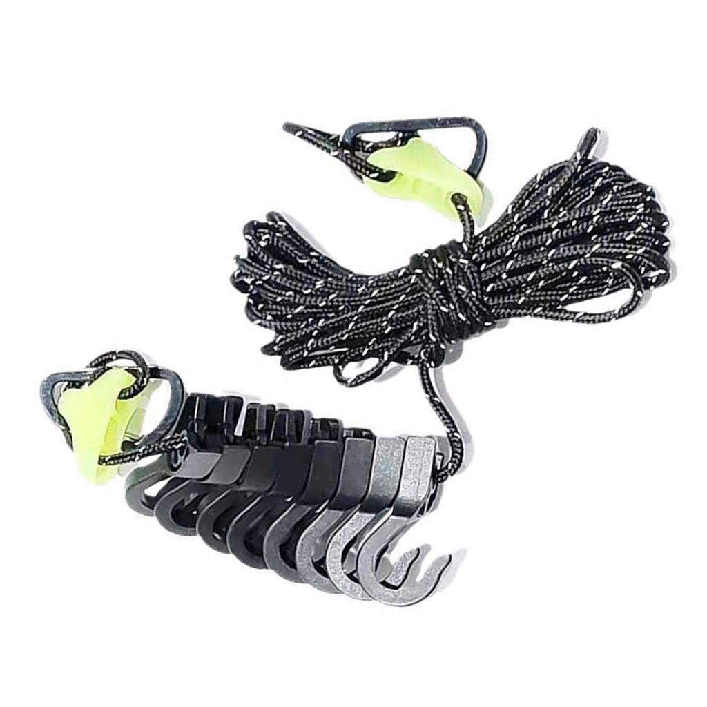 Compact Travel Clothesline Light Weight Camping Clothes Line Travel Washing Line with Hook Laundry Clothes Line