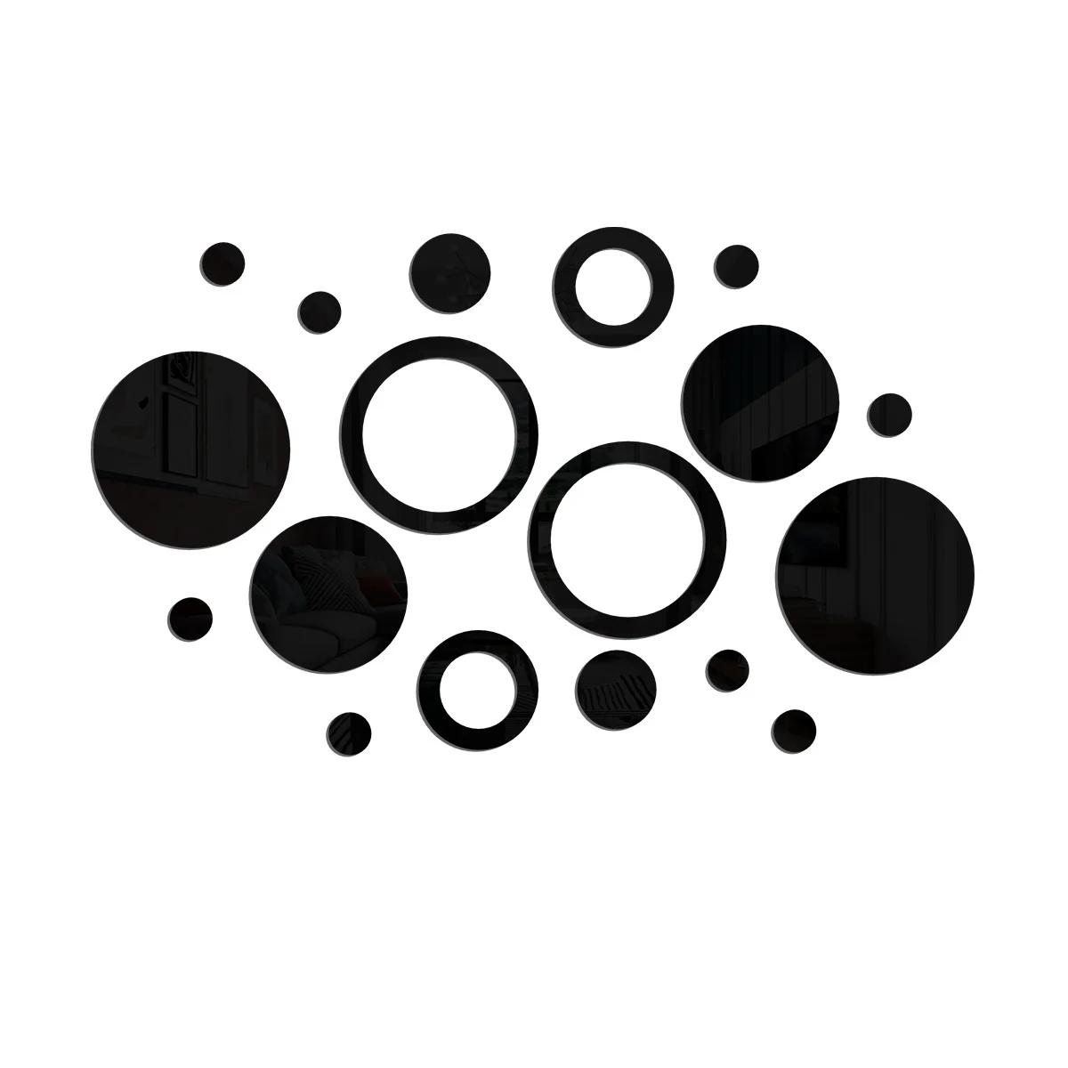 

18pcs Geometric Circular Mirror Wall Stickers DIY Acrylic Decal Sticker for TV Background Living Room Bedroom Home Decoration 18pcs