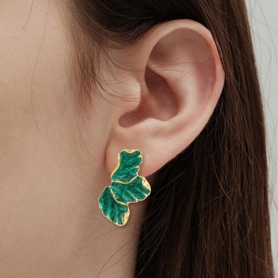 1 Pair Stud Earrings Maple Leaf Flower Women Earrings Smooth Surface Lightweight Ear Studs Jewelry Accessories