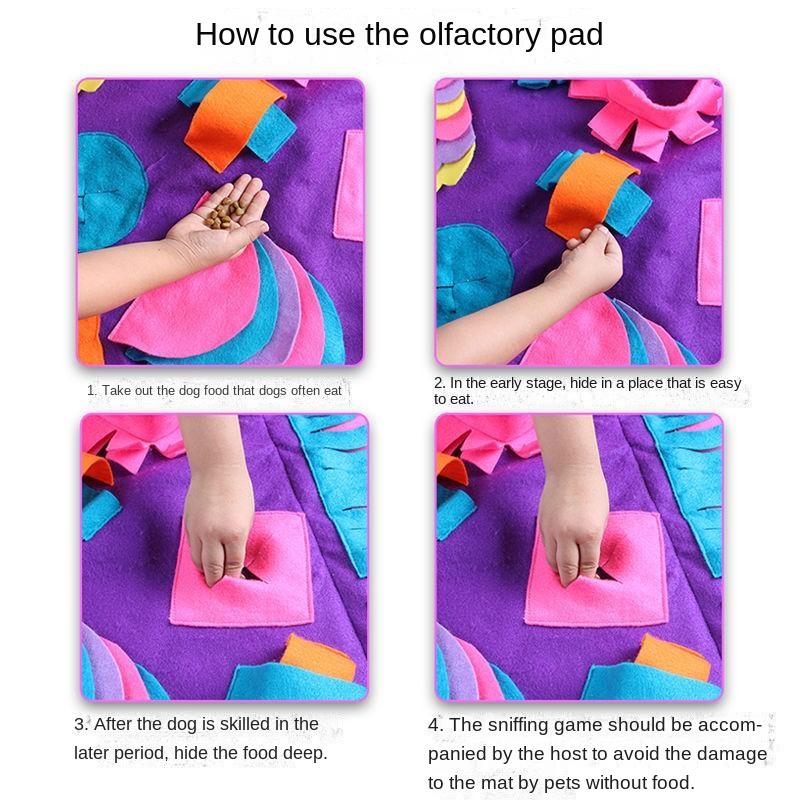 Color Pet Supplies Tibetan Food Smell Pad Dogs and Cats Relieve Stress Slow Food Pad Pet Puzzle Training Pad