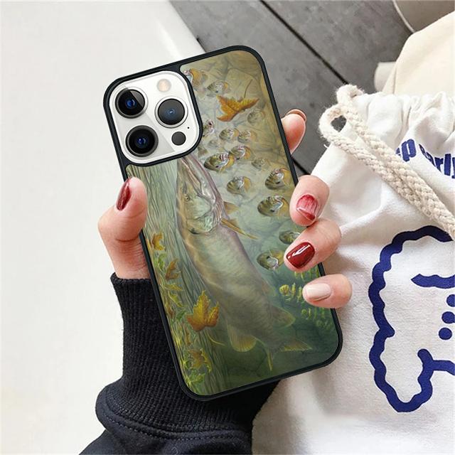 Pike Fishing Bait Spinner Coque Shell For iPhone 17 Air 15 16 14 13 12 Pro Max 11 Pro Max Plus Phone Case Cover
