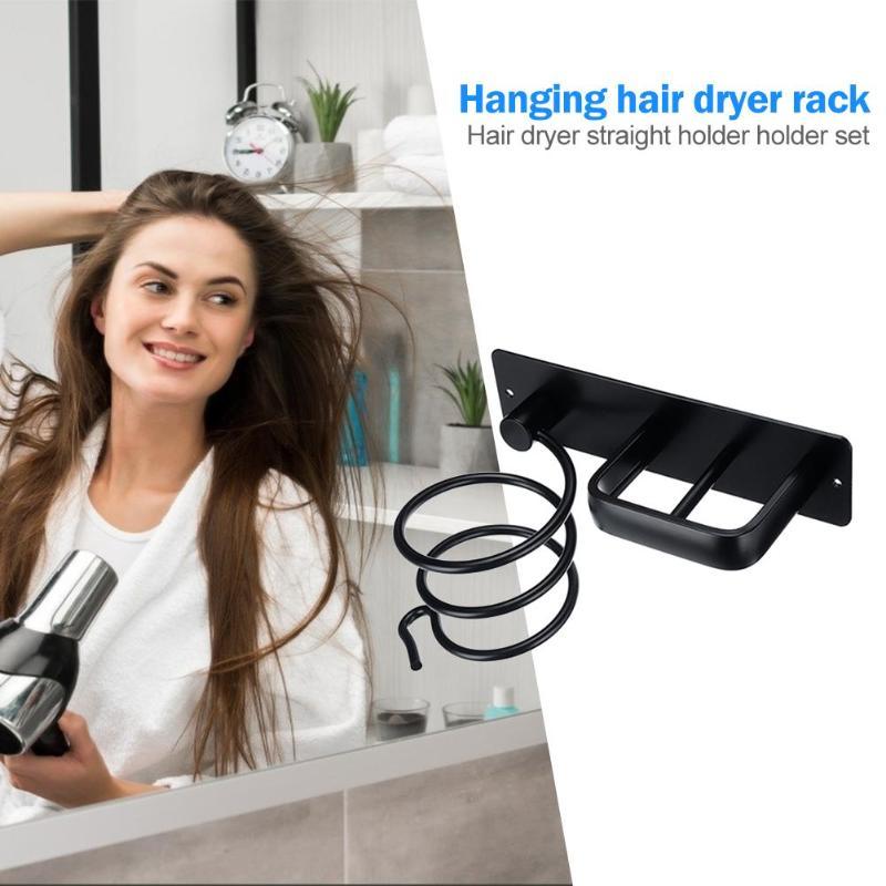 Wall-mounted Hairdryers Hairdryer Handle for Bathroom Shelf Organizer Aluminum Alloy Blower Bathroom Blower | Bathroom Shelfs