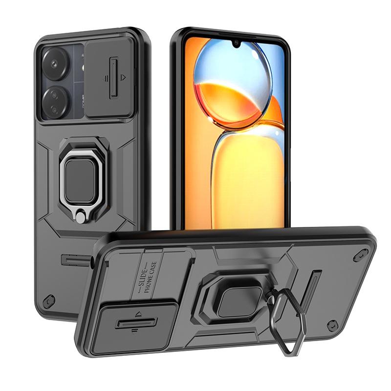Capa For Xiaomi Redmi 13C 4G Case Car Magnetic Ring Holder Armor Phone Case For Redmi13C Redmy 13C 13 C C13 Lens Protector Cover
