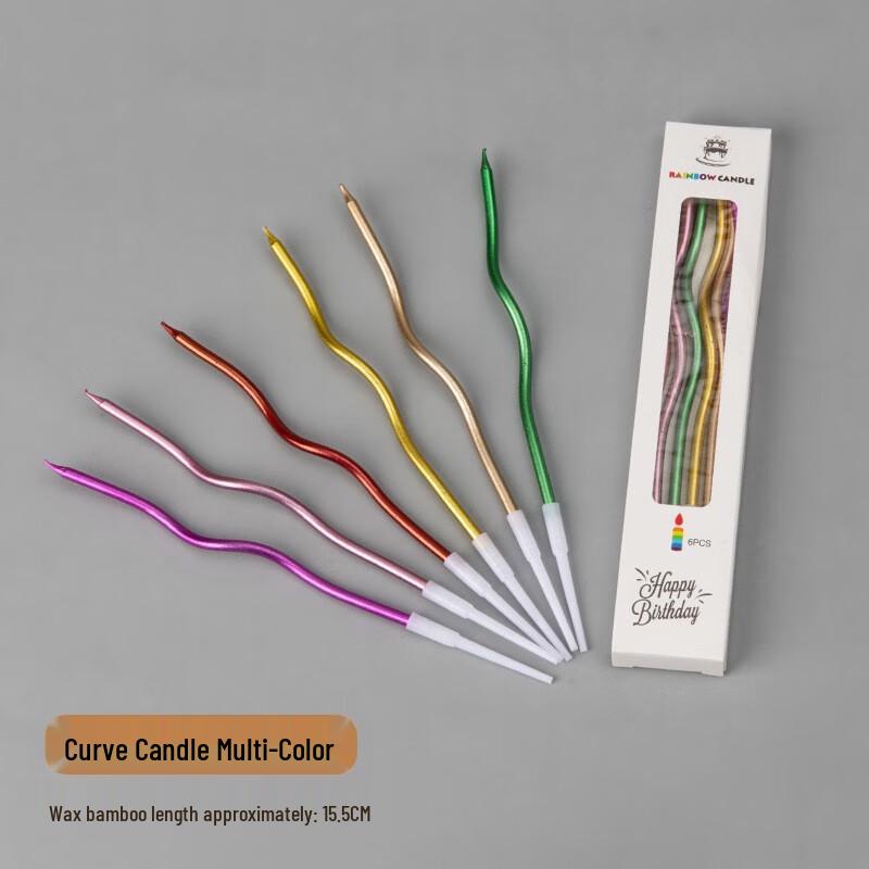 ZISIZ Curved Colorful Birthday Candles