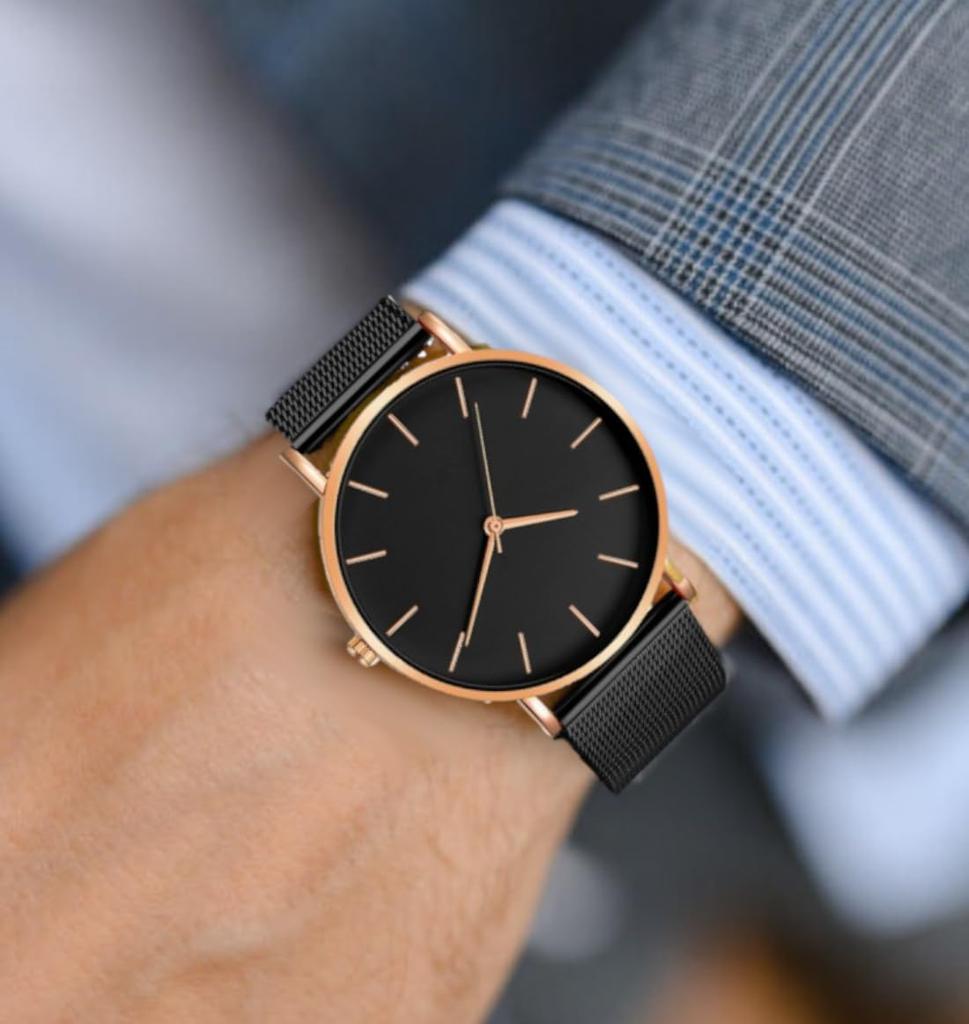 Watch Simple Elegant Deemount Select Quartz Movement Mineral Glass Watch 1 Men's Men's (Gold)