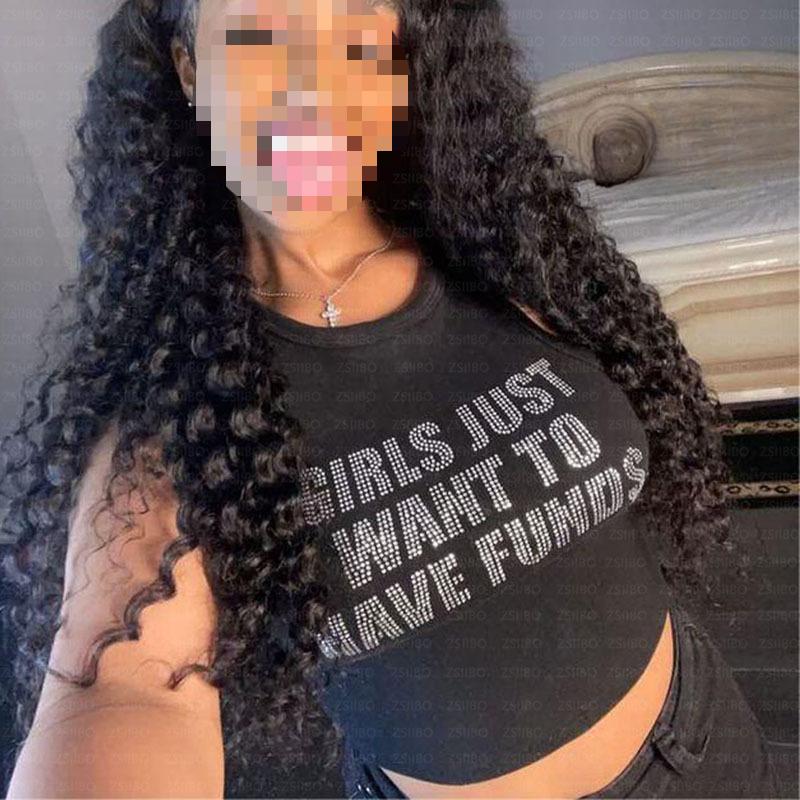 European and American Summer Female Personality Street Sleeveless Round Neck Letter Exposed Navel Suspender Sexy Vest