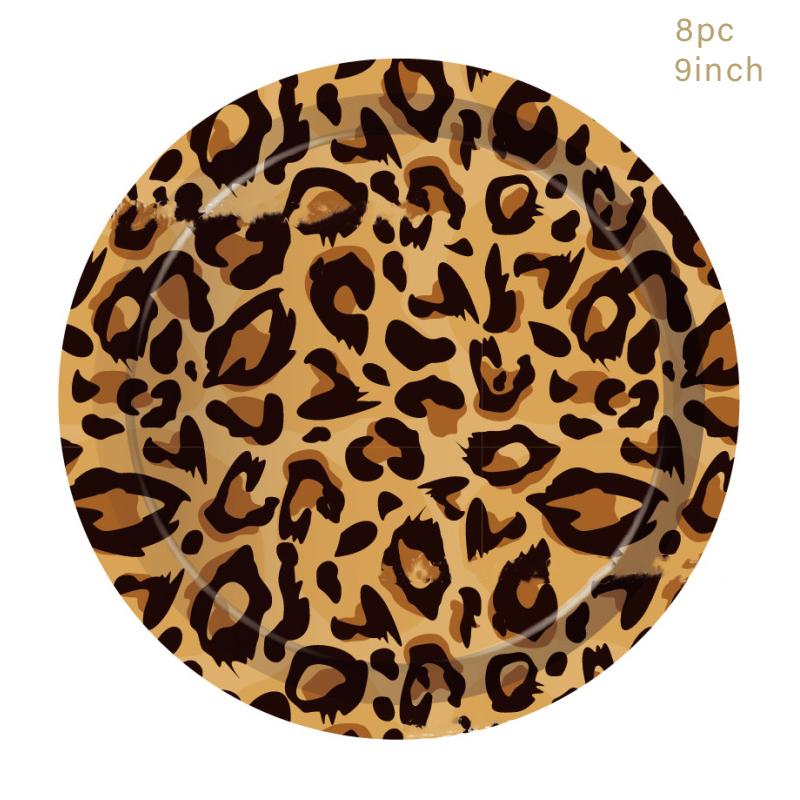 Woodland Animals Disposable Plates Jungle Safari Birthday Animals Giraffe Zebra 1st Birthday Party Decor Leopard Print Plates