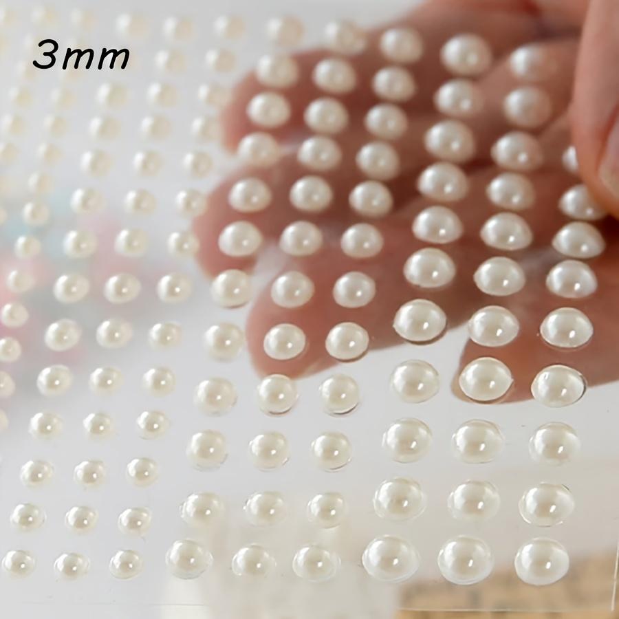 

Искусственные белые жемчужные глаза, 3D самоклеящиеся стразы для ногтей, временная татуировка, плоская задняя часть, блестящие драгоценные камни, наклейки для драгоценностей 3mm