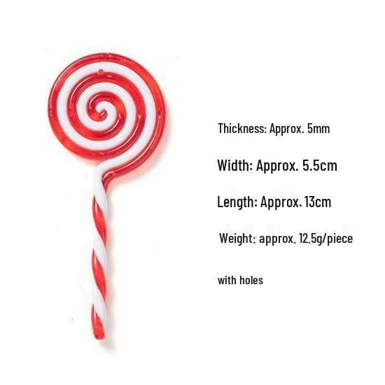 Akrylová vánoční ozdoba ve tvaru cukrové hole - Malá dekorace na sváteční stromek a dárek