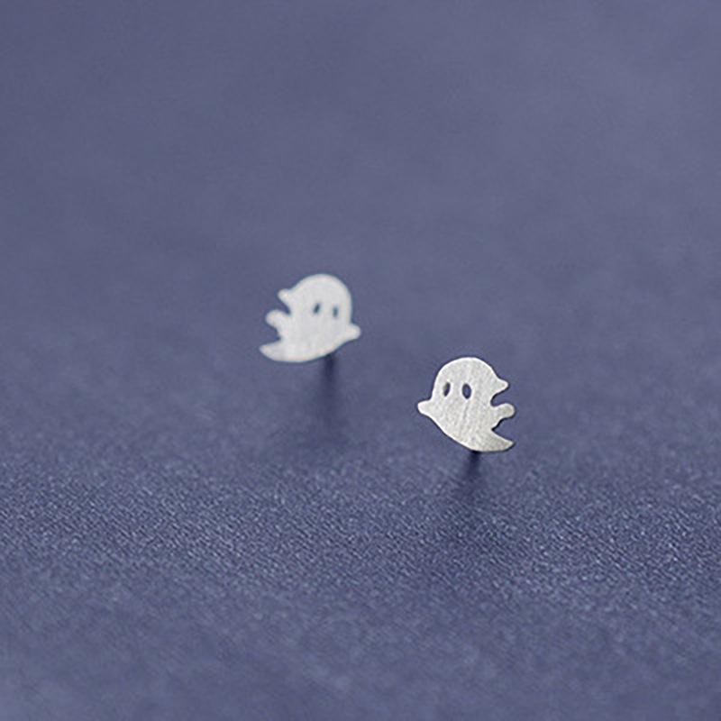 Korean Cute Ghost Stud Earrings: Mini, Funny & Versatile Accessories for Men, Women, and Students.