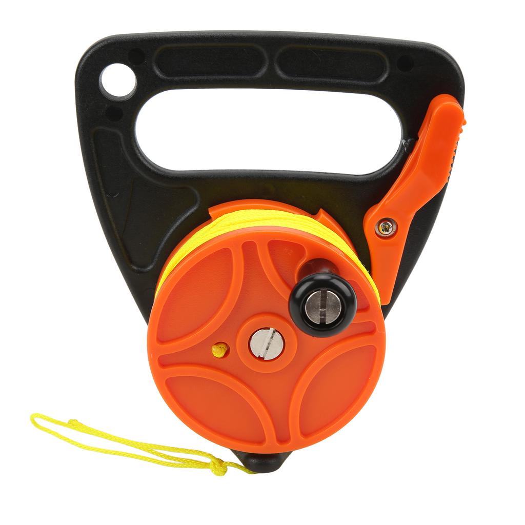 Portable Diving Handle Reel Scuba Diving Reel with Thumb Stopper for Snorkeling Underwater Water Sports 46m Yellow