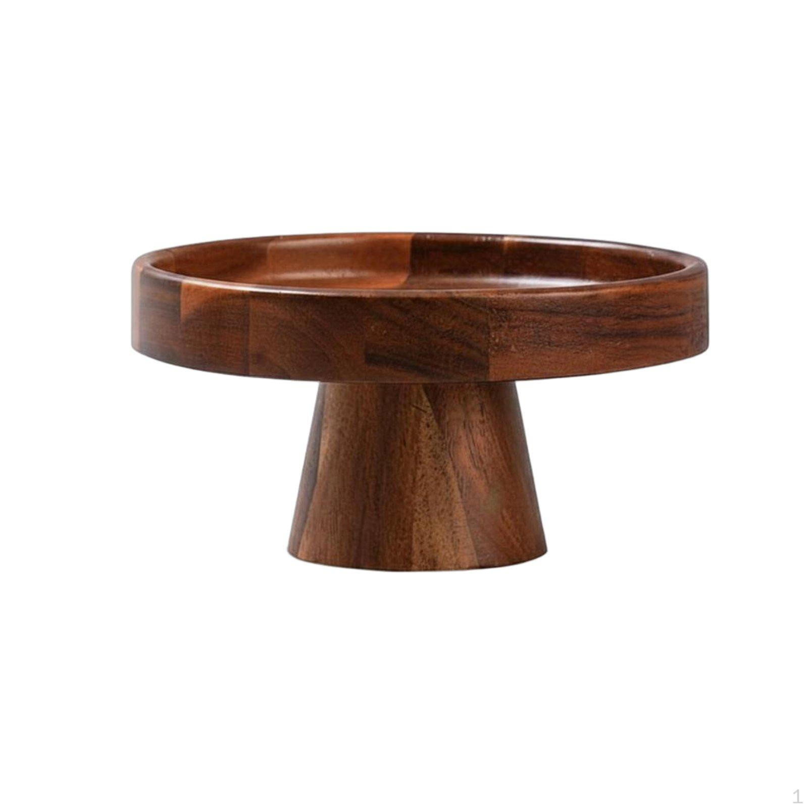 Wooden Cake Stand Country Cottage Rustic Artisanal Appearance Wood Dessert Tray S