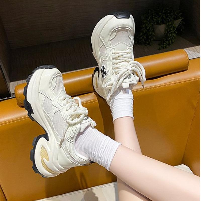Fashion New Style Women's Luxury Thick Sole Designer Sneakers Casual Ladies Mesh Breathable Tennis Shoes High Quality Vulcanized Shoes