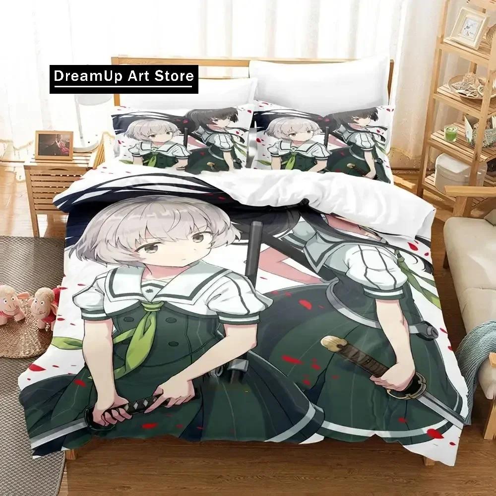 Kawaii Toji no Miko Bedding Set Single Twin Full Queen King Size Bed Set Adult Kid Bedroom Duvetcover Sets Anime Girls Bed