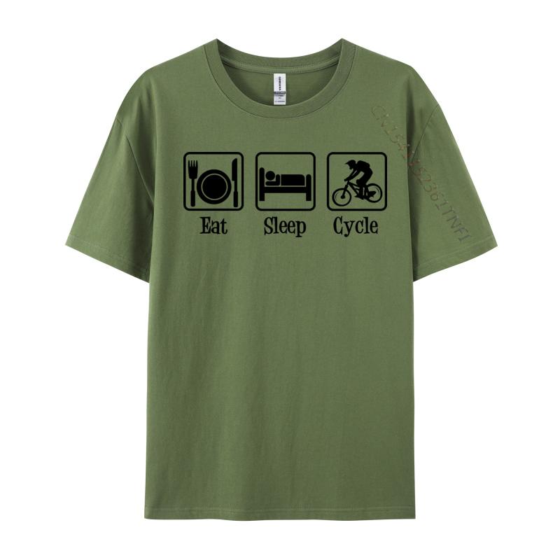 Eat Sleep Cycle Tshirt Design Tops Shirt Cute ONeck Printing 100 Cotton Mens T Shirts Printed Drop Shipping