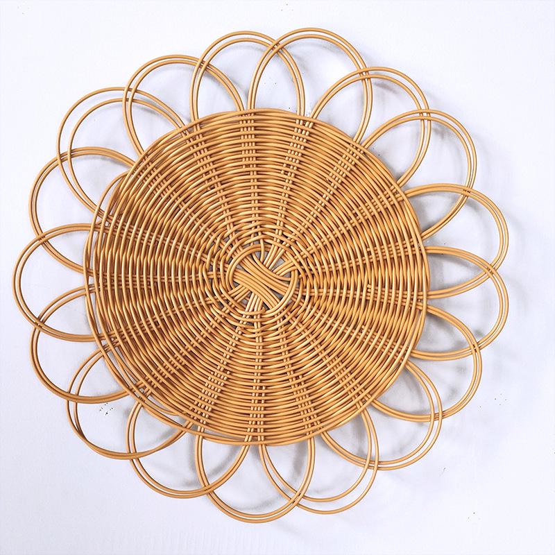 Богемное круглое плетеное из соломы настенное украшение для спальни или столовой