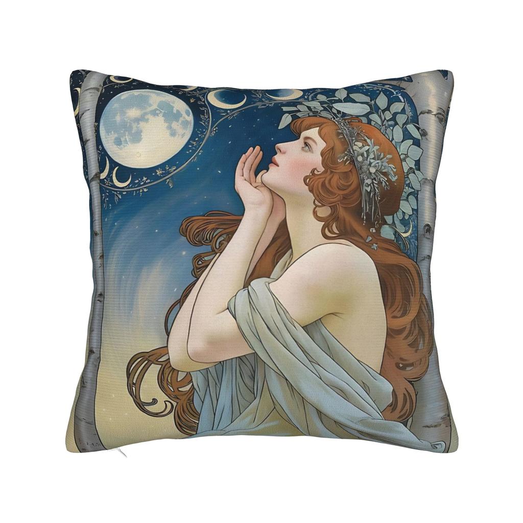 Alphonse Mucha (  )  Pillowcase Polyester Cushion Cover Decorations  Throw Pillow Case Cover Chair Zippered Xcm