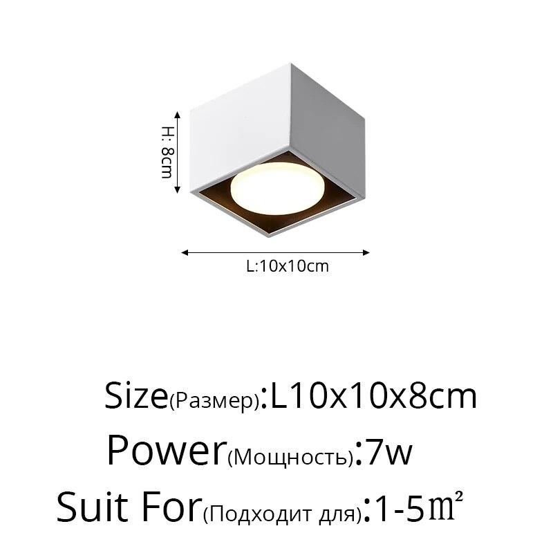 Takspotlight LED 7W 9W 12W Overflatemontert Antirefleks Vanlig aluminiumslysarmatur Downlight 85-265V