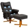 Massaging Armchair with Footrest, Backrest Reclining Up To 135 Degrees, Storage Chest, Remote Control