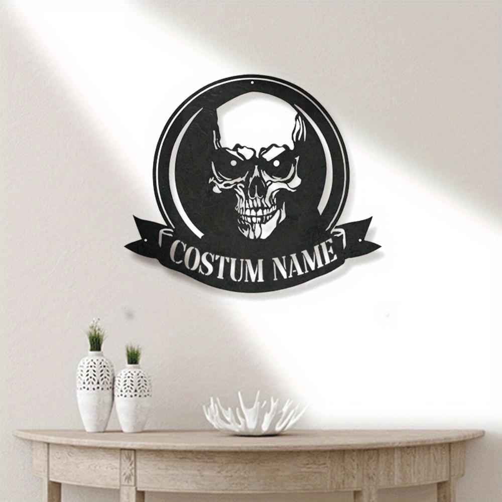 Custom Skull Metal Wall Art Matte Finish Halloween Decor