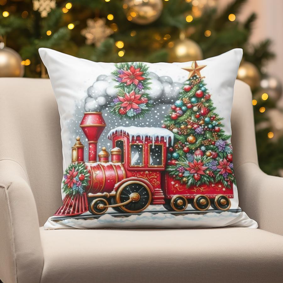 Home Decor Christmas Snowman & Bear Pillow Suitable For Sofa Bedroom Car Pillow Cover Cushion Rectangular Back Cushion