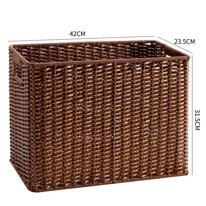 Imitation Rattan Narrow Storage Basket Organizer