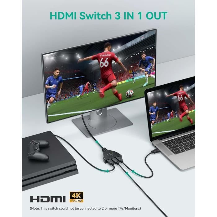 HDMI-Umschalter - GENERIC - GANA 4K - 3 Anschlüsse - Plug and Play - Auflösung 1080P