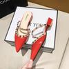 Fashion Women High Heels 2025 Summer New Fashion Rivet Female Pumps Slippers Pointed Sexy Female Sandal Dress Party Patent Leather