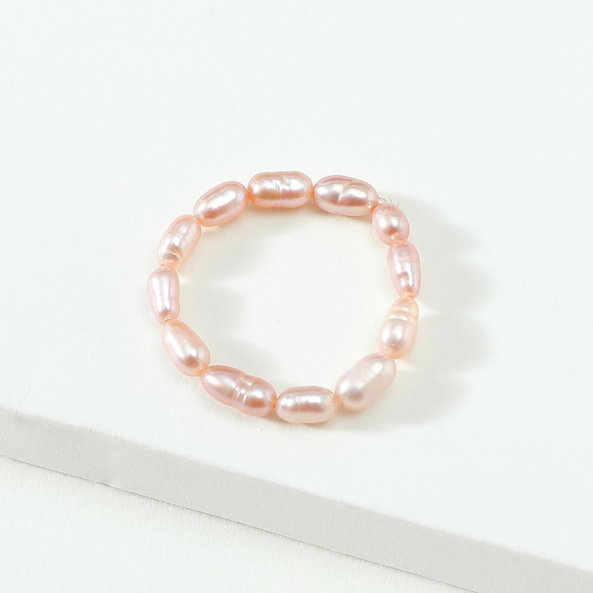 

New Fashion Natural Freshwater Pearl Rings For Women Minimalist Beaded female finger Ring Party Wedding Zircon Gift