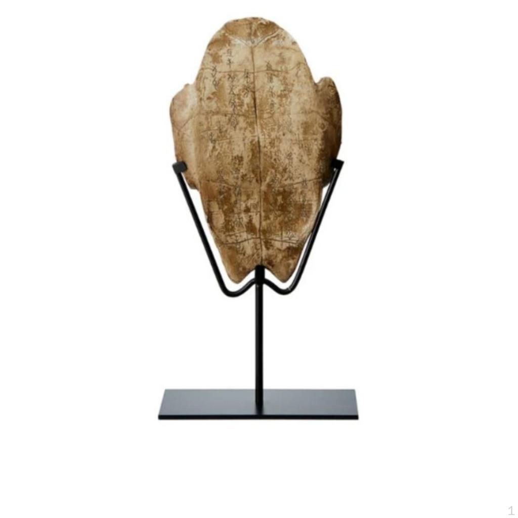 Turtle Carapace on Stand Tabletop Decor Antique-Vintage-Look Bone