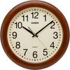 CASIO Wall Clock, Brown, Analog, Wooden Frame, Wood Grain Finish, Silent, Continuous Second Hand, IQ-136-5JF