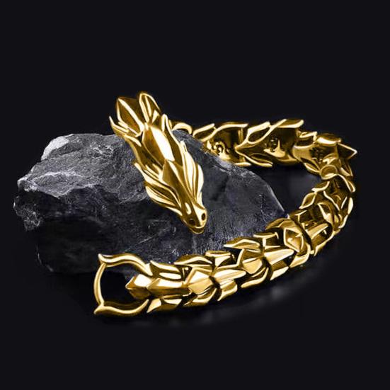 Bracelet Personality European And American Punk Style Retro Hip Hop Dragon Head Shape Men Bracelet for Daily Wear
