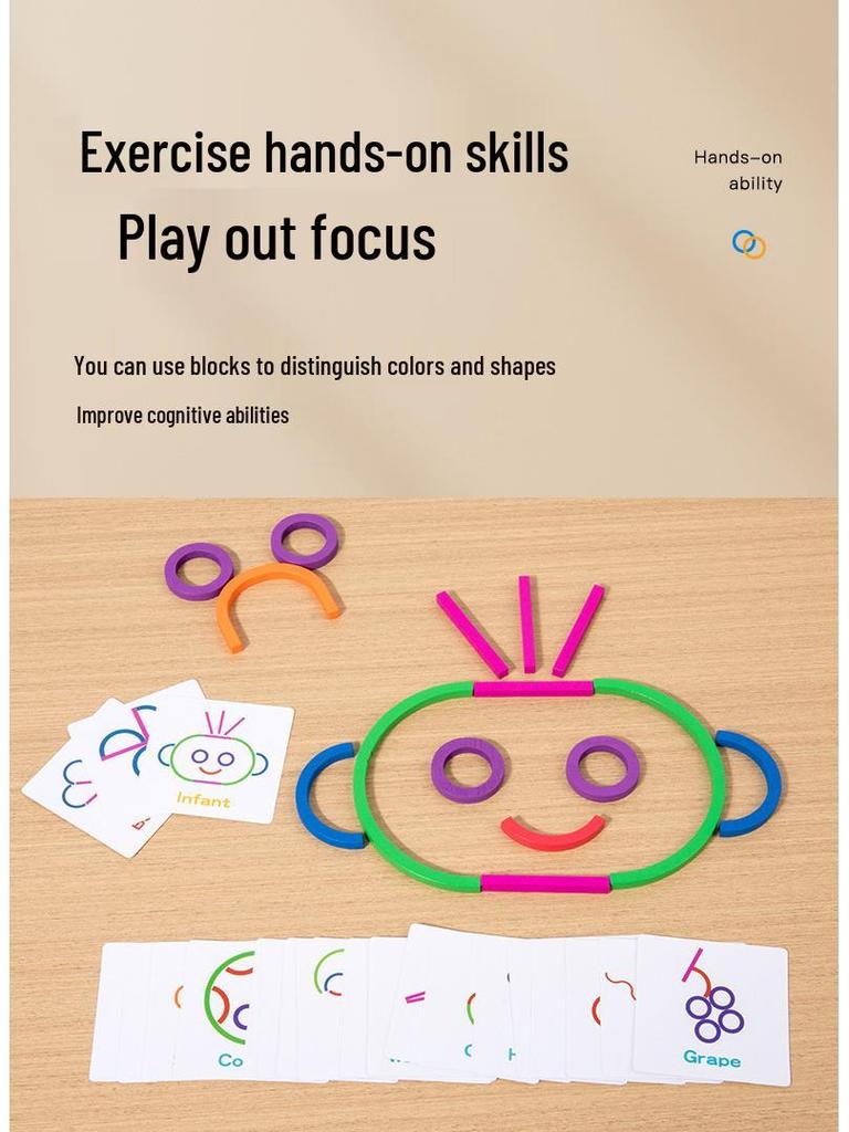 Kids' Creative Puzzle Sticks: 2-in-1 Word Match & Cognitive Learning Game