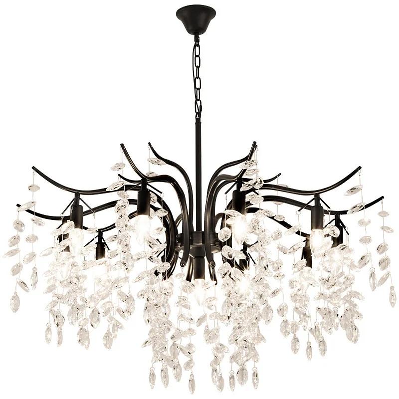 Nordic LED Luxury Crystal Chandeliers Lighting Villa Large Lustre Pendant Lamp for Hotel Hall Art Decor Light Fixtures