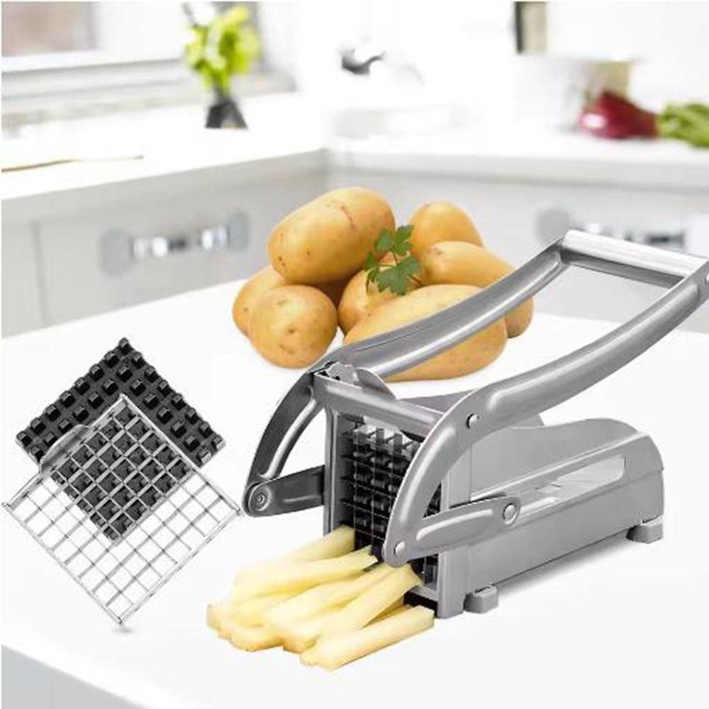 Silver Potato Slicer Stainless Steel French Fries Cutter Machine Manual Potato Cutter  Cucumber