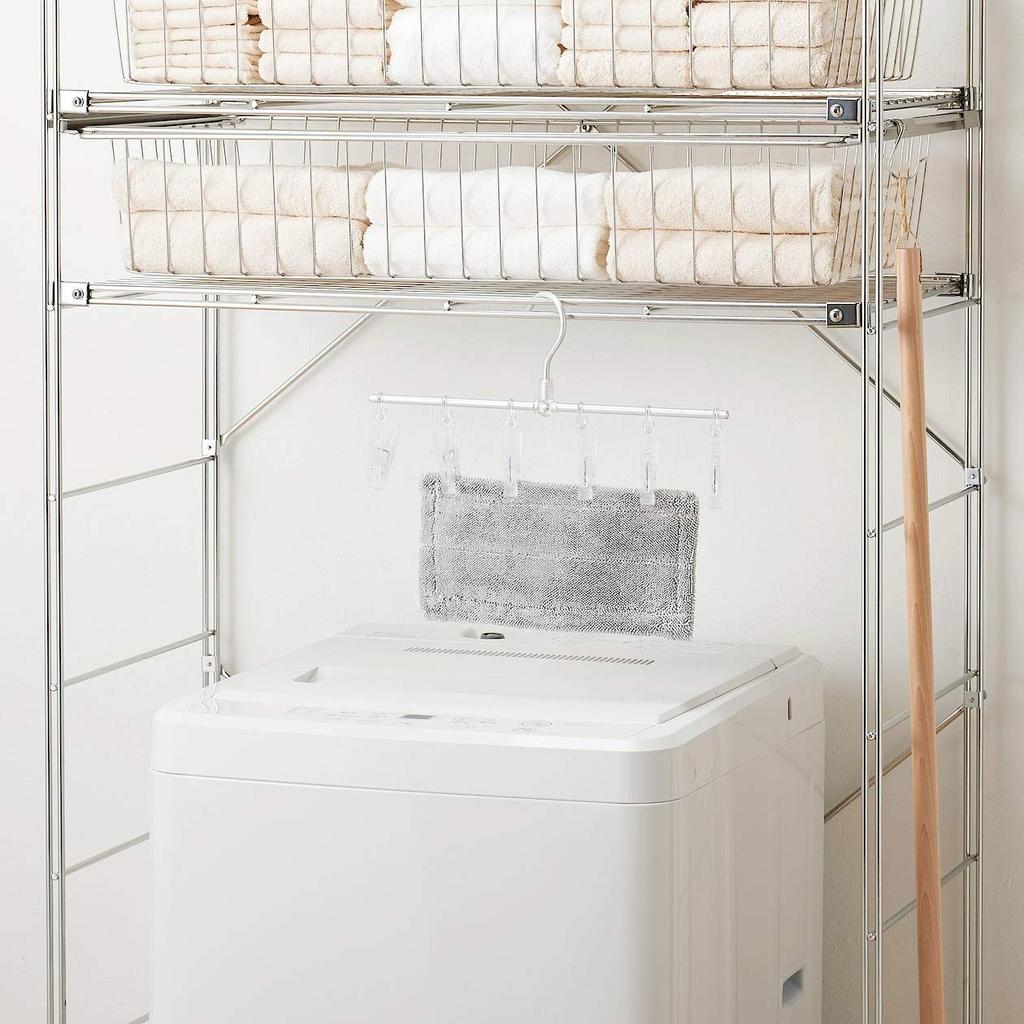 MUJI Aluminum Straight Hanger with 6 Clips 35cm Width