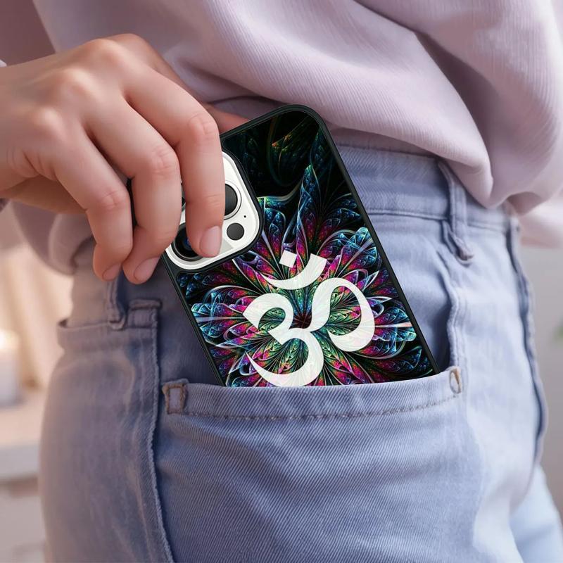 Aum om Namaste Symbol Zen Yoga Phone Case For iPhone 17 Air 15 16e 14 13 Pro Max Coque 12 11 Pro Max PLUS cover