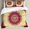 South Mandala Floral Bedding Set Vibrant Color Ornamental Illustration Duvet Cover Set Bohemian Mandala Lotus Design Quilt Cover
