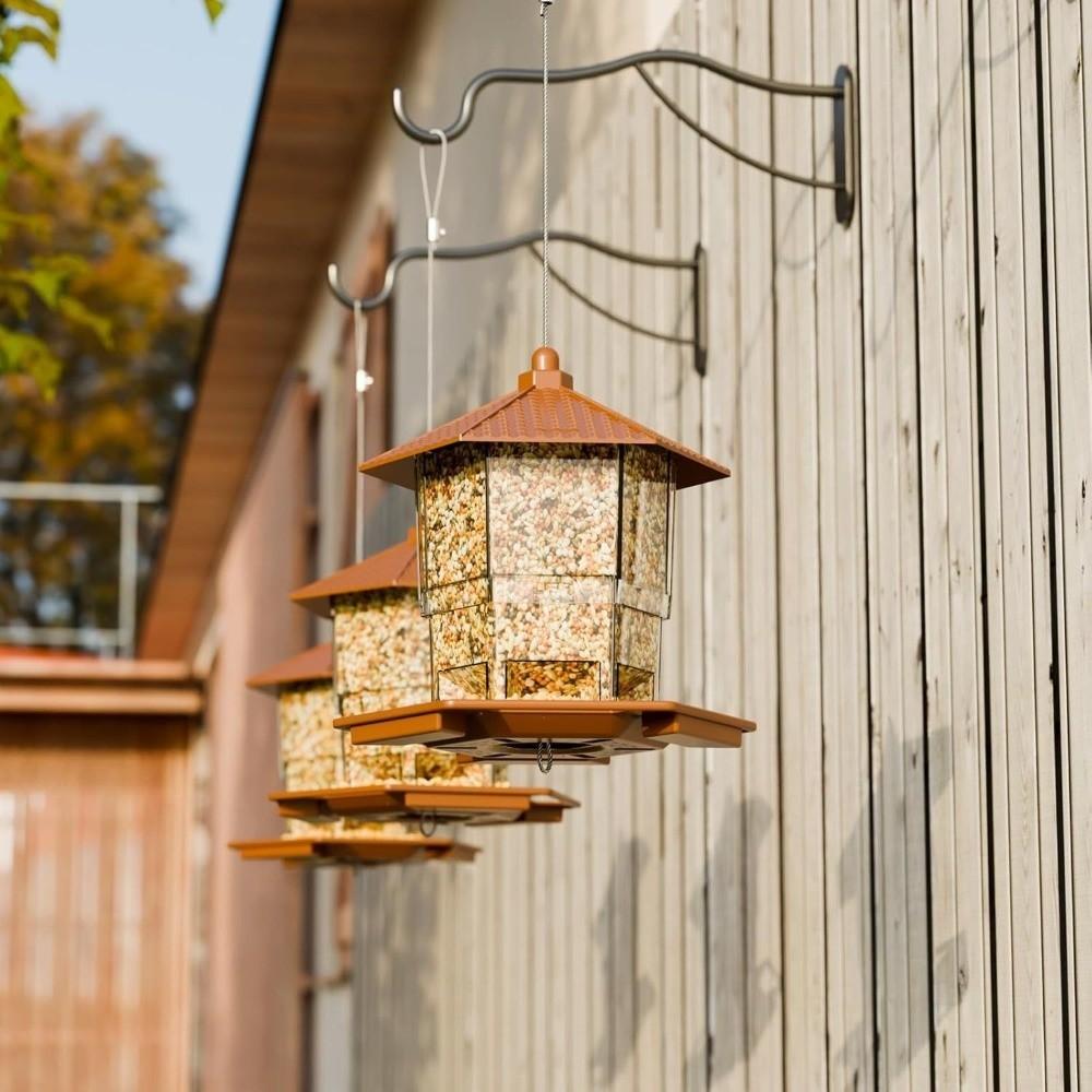 Transparent Bird Food Dispenser Squirrel Proof Bird Feeding Station Bird Food Container  Yard
