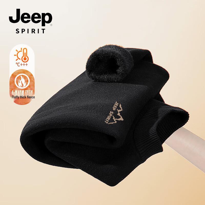

Jeep Spirit Men s Fleece-Lined Half-High Collar Pullover Sweater M