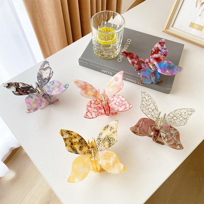 Exquisite Butterfly Design Acetate Hair Clip For Stylish Women Available In Vibrant Colors
