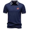Spring/summer Men Jacquard Lapel Polo Shirt Casual High-quality Tencel Solid Color Short Sleeved T-shirt
