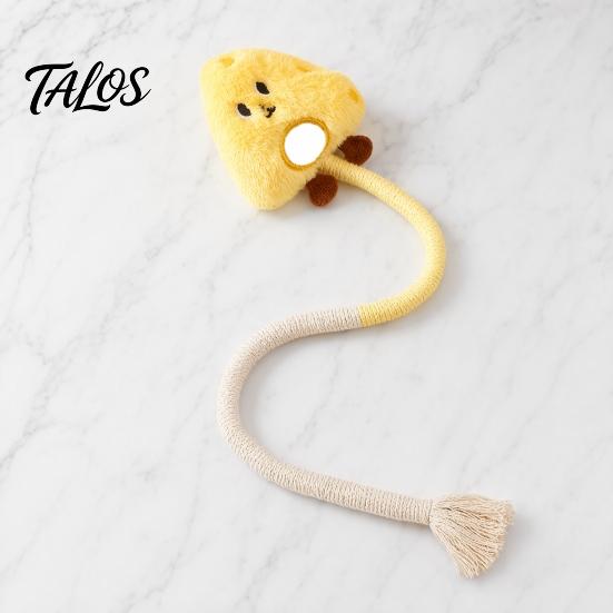 Talos Cotton Rope Cat Toy, Silent Plush Cloud Carrot Cheese Chew Stuffed Crocodile Toy for Indoor Cats Teething Relief, Interactive Play