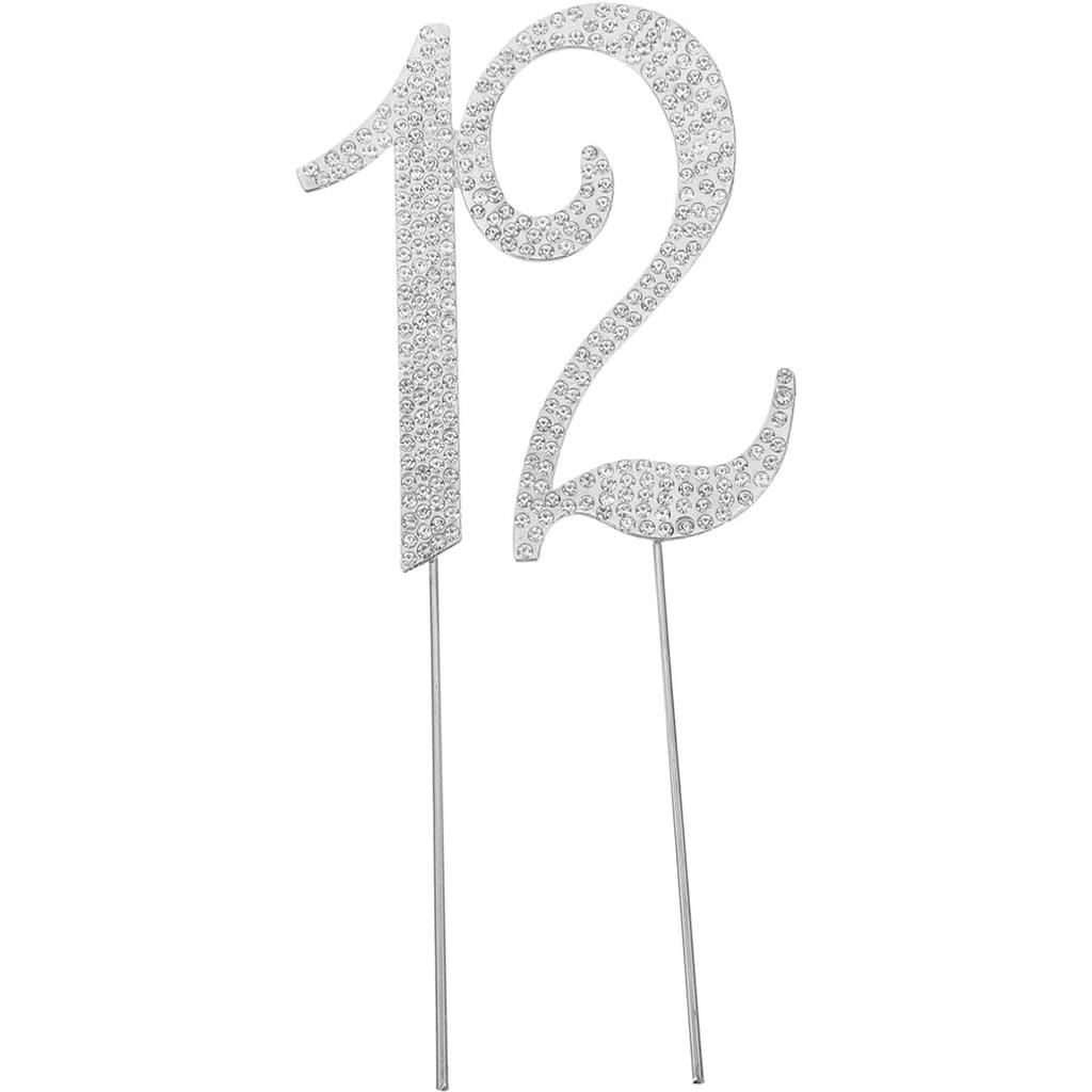 60 Sparkly Rhinestone Decoration Cake Topper - Premium Silver Metal - 60th Birthday or Anniversary Party Makes a Great Centerpie